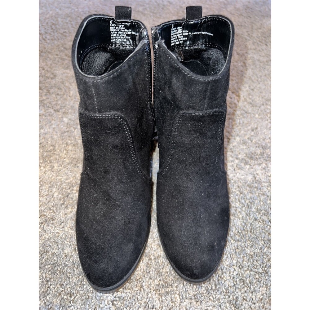 Black Bootie Suede Express Sz 6 Gently Used 2-3 Inch Heel